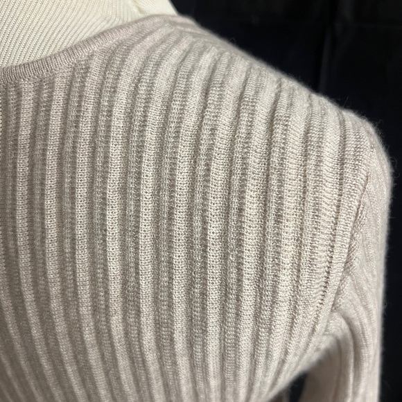 Eileen Fisher S cream merino wool ribbed sweater - Picture 3 of 5